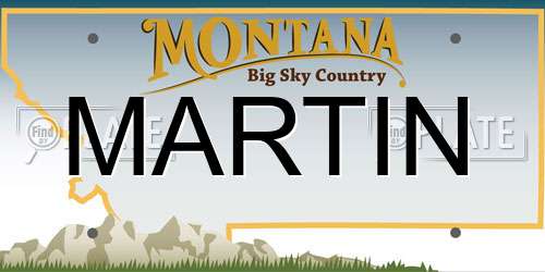 MARTIN Montana License Plate