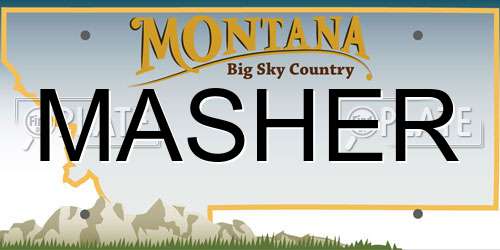 MASHER Montana License Plate