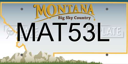 MAT53L Montana License Plate
