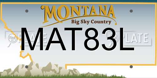 MAT83L Montana License Plate