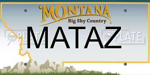 MATAZ Montana License Plate