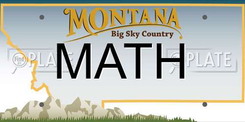 MATH Montana License Plate