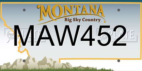 MAW452 Montana License Plate