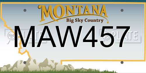 MAW457 Montana License Plate