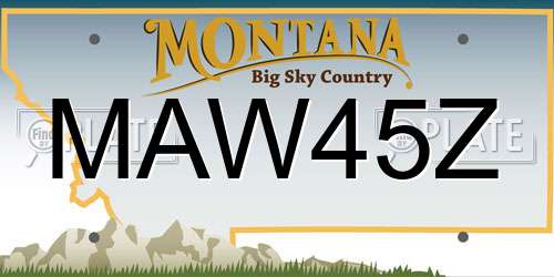 MAW45Z Montana License Plate