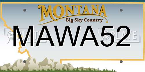 MAWA52 Montana License Plate