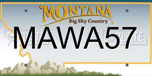 MAWA57 Montana License Plate