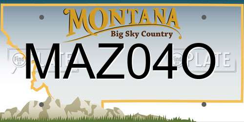 MAZ04O Montana License Plate