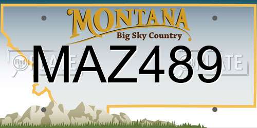 MAZ489 Montana License Plate