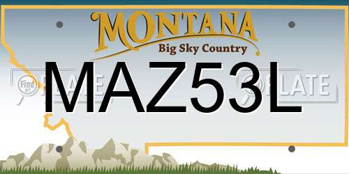 MAZ53L Montana License Plate