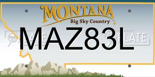 MAZ83L Montana License Plate