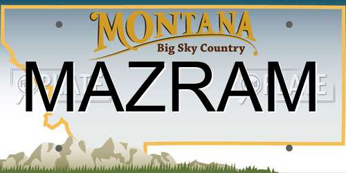 MAZRAM Montana License Plate