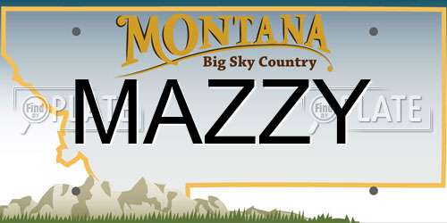 MAZZY Montana License Plate
