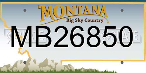 MB26850 Montana License Plate