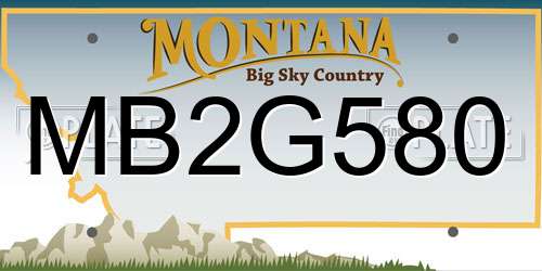 MB2G580 Montana License Plate