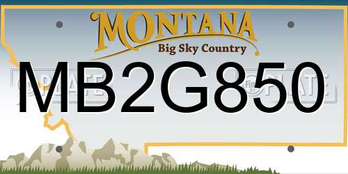 MB2G850 Montana License Plate