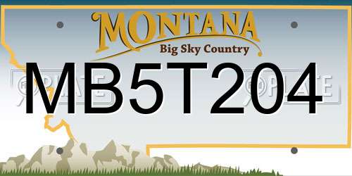 MB5T204 Montana License Plate