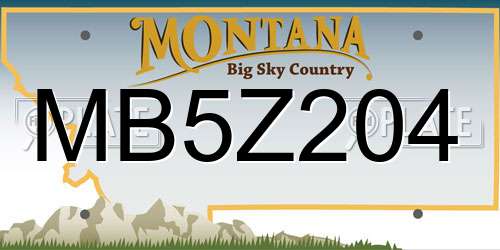 MB5Z204 Montana License Plate