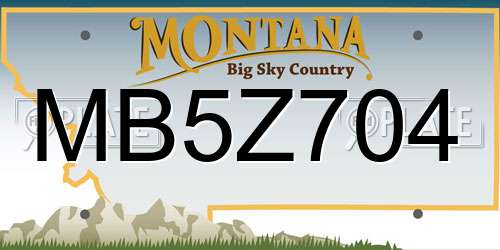 MB5Z704 Montana License Plate