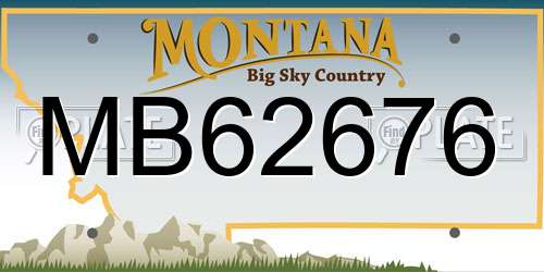MB62676 Montana License Plate