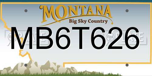 MB6T626 Montana License Plate