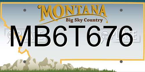 MB6T676 Montana License Plate