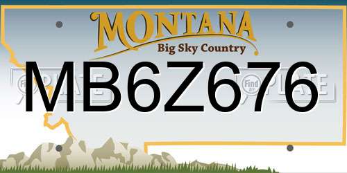 MB6Z676 Montana License Plate