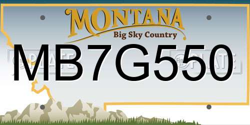 MB7G550 Montana License Plate