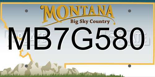 MB7G580 Montana License Plate