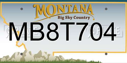 MB8T704 Montana License Plate