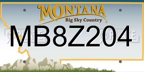 MB8Z204 Montana License Plate
