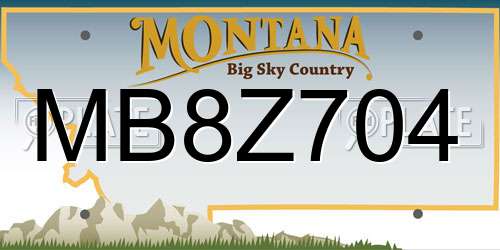 MB8Z704 Montana License Plate