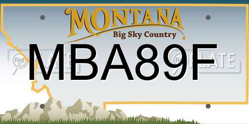 MBA89F Montana License Plate