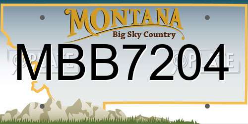 MBB7204 Montana License Plate