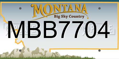 MBB7704 Montana License Plate