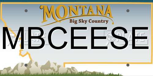 MBCEESE Montana License Plate
