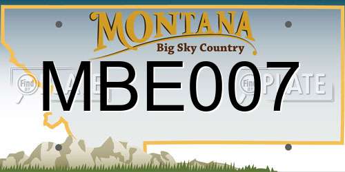 MBE007 Montana License Plate
