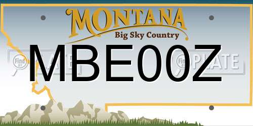 MBE00Z Montana License Plate