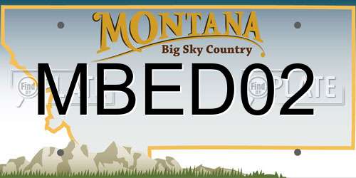 MBED02 Montana License Plate