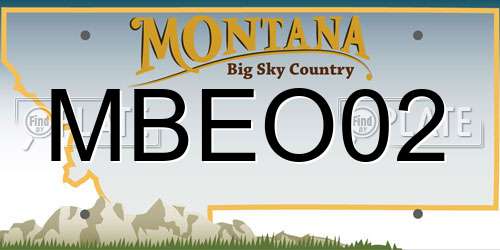 MBEO02 Montana License Plate