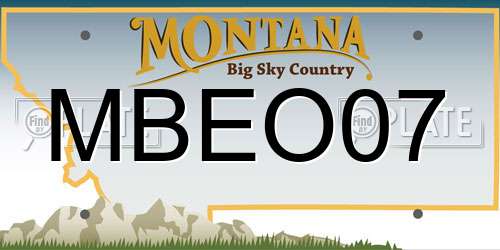 MBEO07 Montana License Plate
