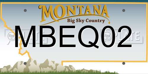 MBEQ02 Montana License Plate