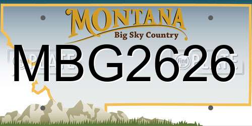 MBG2626 Montana License Plate