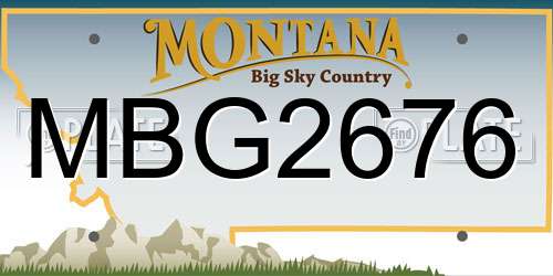 MBG2676 Montana License Plate