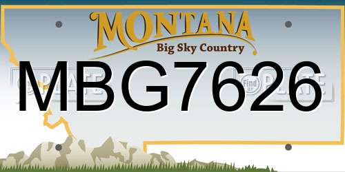 MBG7626 Montana License Plate