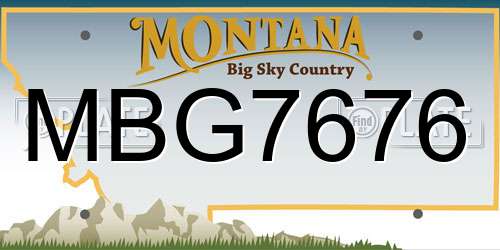 MBG7676 Montana License Plate