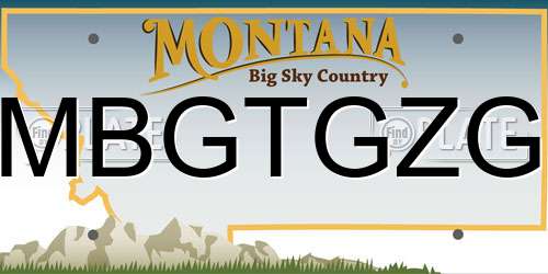 MBGTGZG Montana License Plate