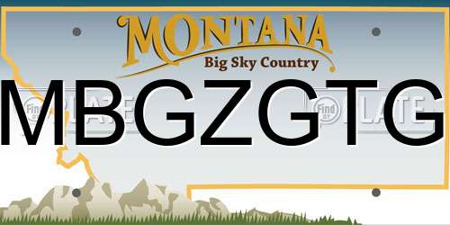 MBGZGTG Montana License Plate