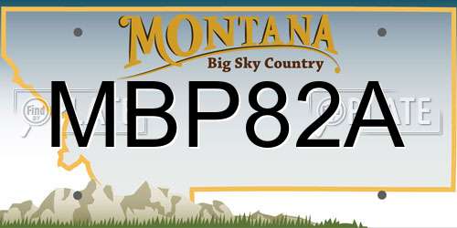 MBP82A Montana License Plate