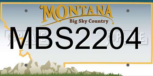 MBS2204 Montana License Plate